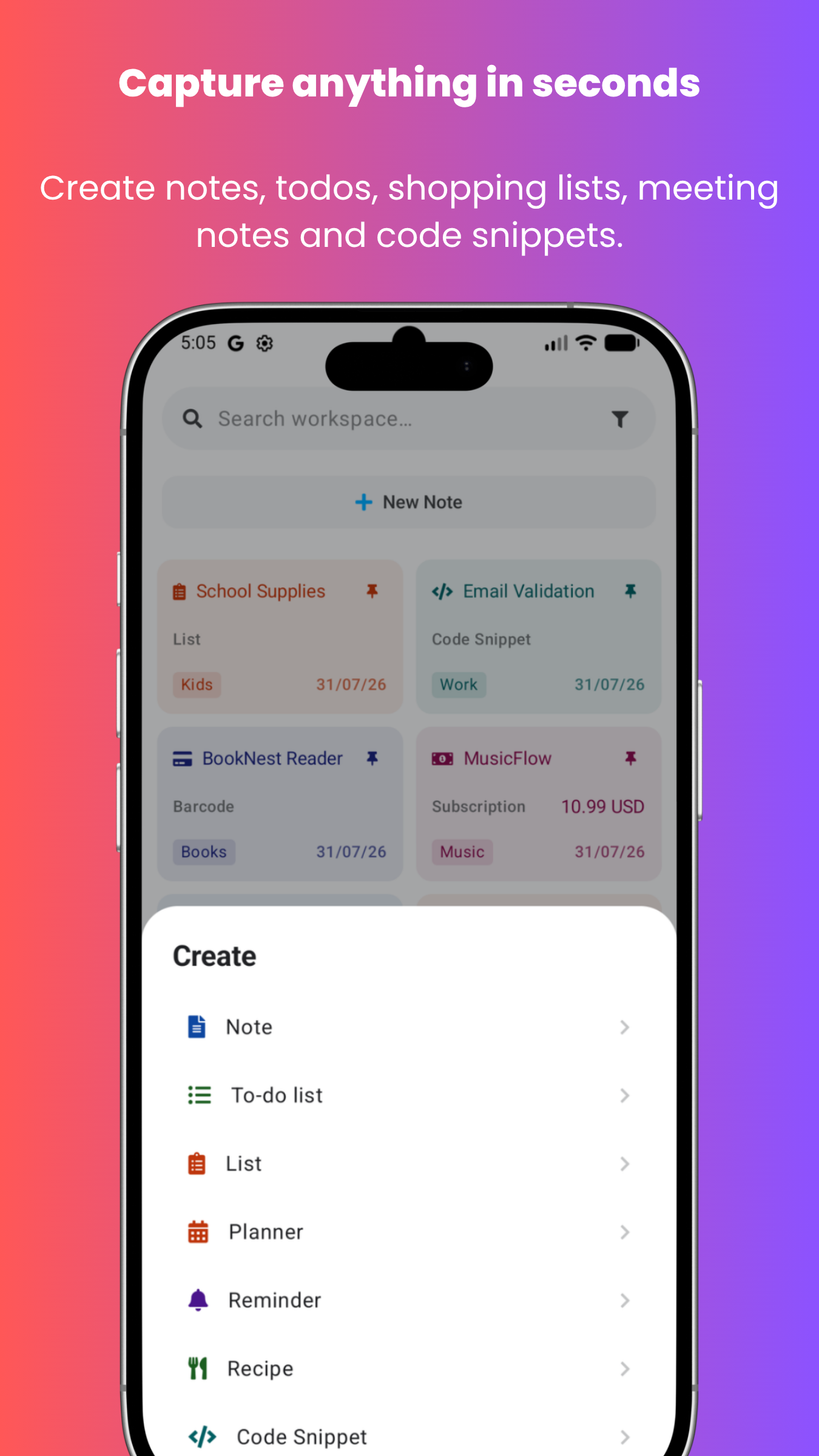 Stowlet card screen for saving structured information